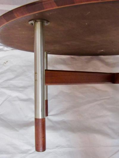 Jack Cartwright Midcentury Walnut and Steel Coffee Table Jack Cartwright for Founders