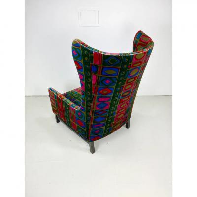Jack Lenor Larsen 1960s Vintage Lounge Chair With Jack Lenor Larsen Upholstery