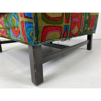 Jack Lenor Larsen 1960s Vintage Lounge Chair With Jack Lenor Larsen Upholstery
