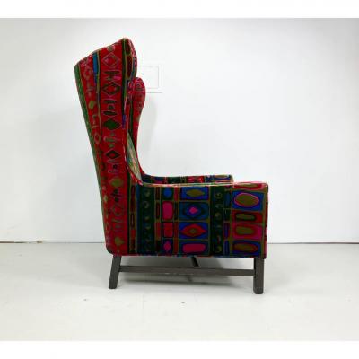 Jack Lenor Larsen 1960s Vintage Lounge Chair With Jack Lenor Larsen Upholstery