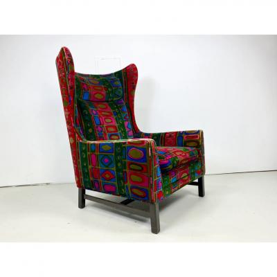 Jack Lenor Larsen 1960s Vintage Lounge Chair With Jack Lenor Larsen Upholstery