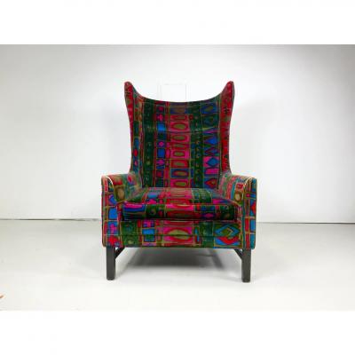 Jack Lenor Larsen 1960s Vintage Lounge Chair With Jack Lenor Larsen Upholstery