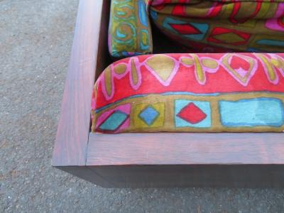 Jack Lenor Larsen Magnificent Milo Baughman Rosewood Loveseat Jack Lenor Larsen Mid Century Modern