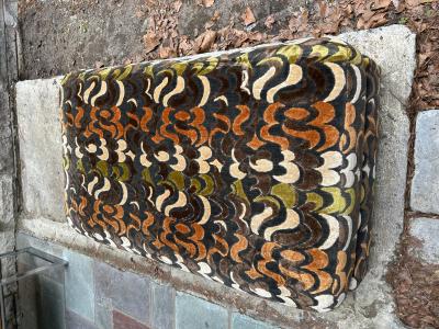 Jack Lenor Larsen Stunning Jack Lenor Larsen style Ottoman Mid Century Modern