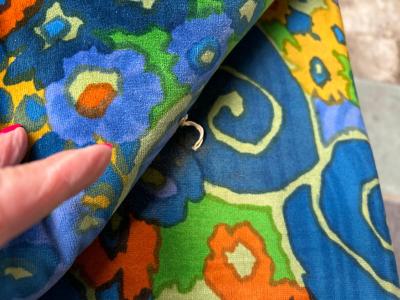 Jack Lenor Larsen Stunning Pair Jack Lenor Larsen Parson style Ottoman Stool Mid Century