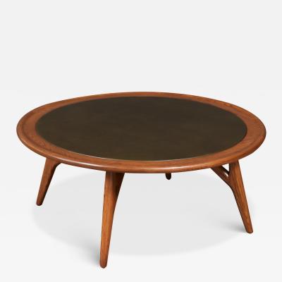 Jack Van der Molen Jack Van der Molen Sculpted Oak Leather Top Coffee Table