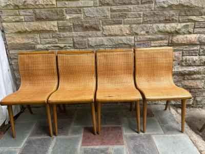 Jack Van der Molen Set 5 Jack Van Der Molen Cane Back Dining Chair Mid Century Modern