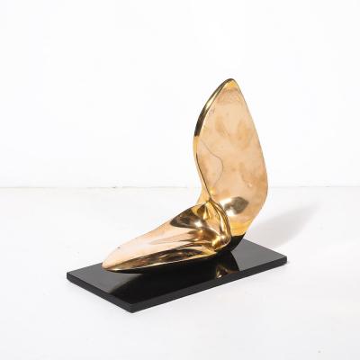 Jack Zajac Mid Century Bronze Sculpture on Black Vitrolite signed Jack Zajac Edition 15 25