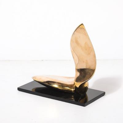 Jack Zajac Mid Century Bronze Sculpture on Black Vitrolite signed Jack Zajac Edition 15 25