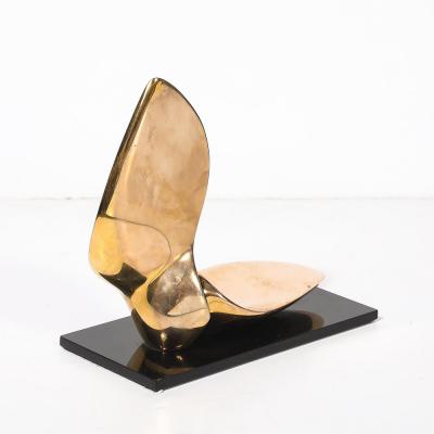 Jack Zajac Mid Century Bronze Sculpture on Black Vitrolite signed Jack Zajac Edition 15 25