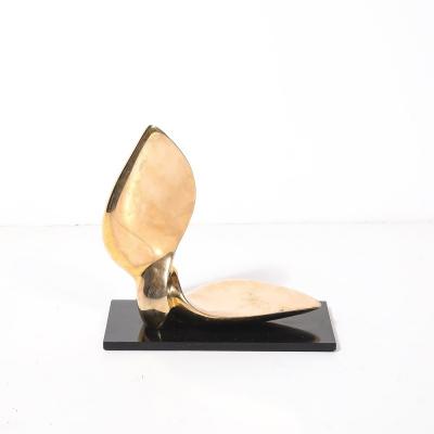 Jack Zajac Mid Century Bronze Sculpture on Black Vitrolite signed Jack Zajac Edition 15 25