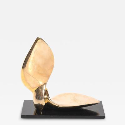 Jack Zajac Mid Century Bronze Sculpture on Black Vitrolite signed Jack Zajac Edition 15 25