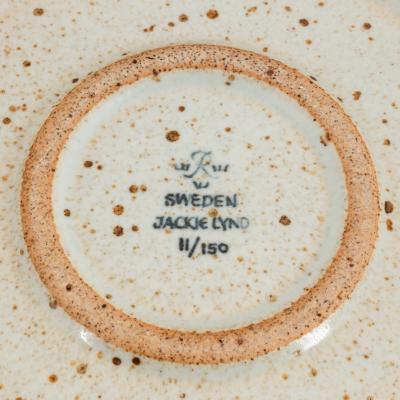 Jackie Lynd JACKIE LYND LARGE HAND THROWN DECORATED BOWL RORSTRAND SWEDEN