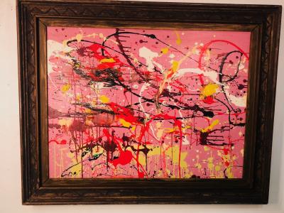Jackson Pollock Great Ink Spot Painting in the Manner of Jackson Pollock