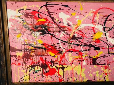 Jackson Pollock Great Ink Spot Painting in the Manner of Jackson Pollock