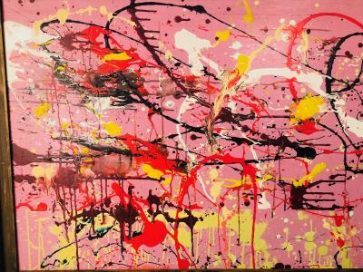 Jackson Pollock Great Ink Spot Painting in the Manner of Jackson Pollock