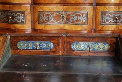 Jacob Arend South German walnut bureau cabinet on stand