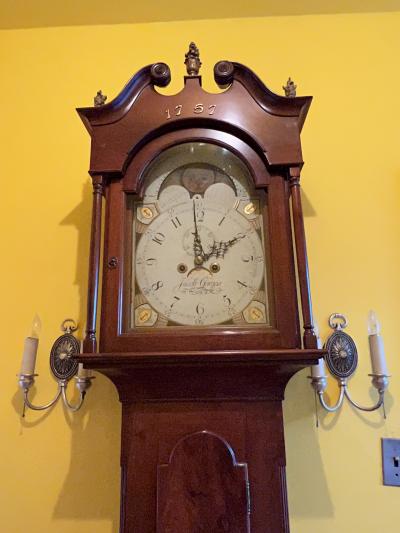 Jacob Gorgas INCREDIBLE PRE REVOLUTIONARY WAR GRANDFATHER CLOCK BY JACOB GORGAS