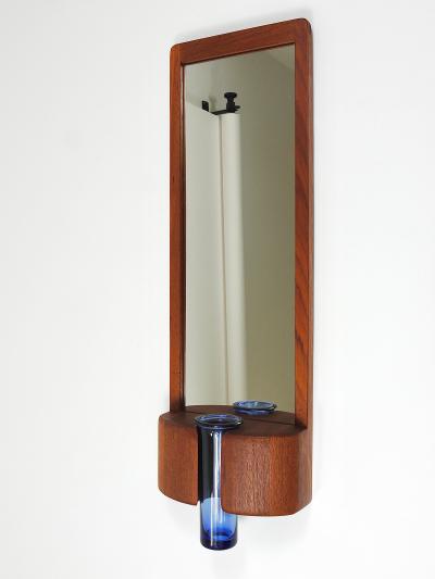 Jacob Hermann Jacob Hermann Per L tken Danish Wall Mirror Holmegaard Glass Vase 1960s