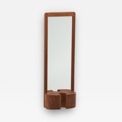 Jacob Hermann Jacob Hermann Teak Wall Mirror for Randers M belfabrik Denmark 1960s