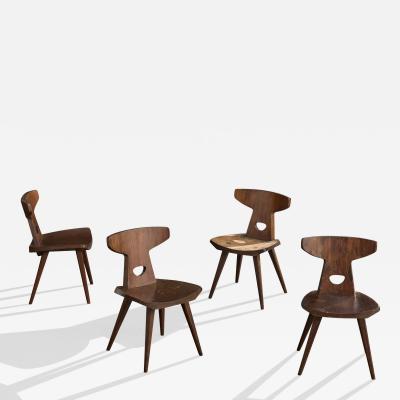Jacob Kielland Brandt Dining Room Chairs in Pine Denmark 1960s