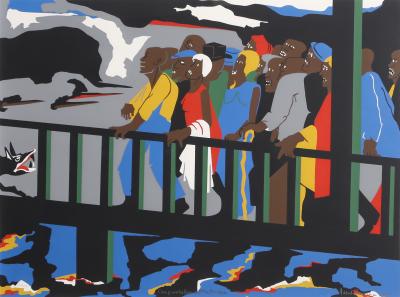 Jacob Lawrence Confrontation at the Bridge Selma Alabama 