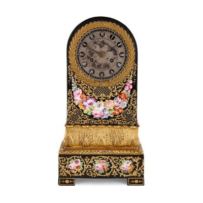 Jacob Petit Charles X Period Ormolu Mounted Jacob Petit Porcelain Mantel Clock