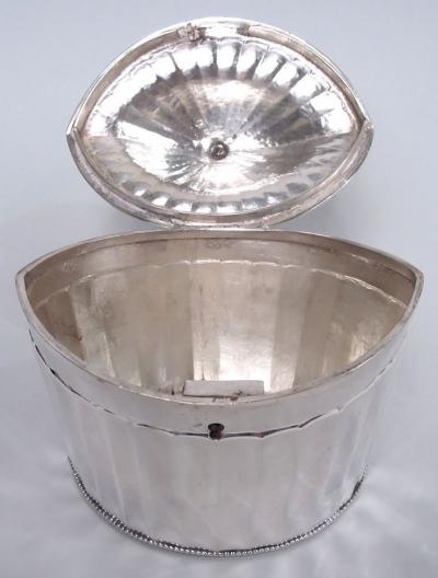 Jacob van Nieuwcasteel Antique Dutch Neoclassical Silver Tea Caddy 1805