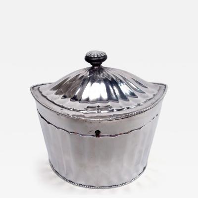 Jacob van Nieuwcasteel Antique Dutch Neoclassical Silver Tea Caddy 1805