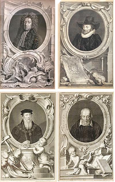 Jacobus Houbraken 0156 Set of Four 18th C Dutch Prints of British Noblemen by Jacobus Houbraken