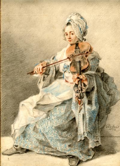 Jacobus Perkois A Young Woman Playing the Viola Signed 