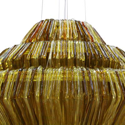 Jacopo Foggini Jacopo Foggini Contemporary Pendant Gold and Brown Polycarbonate Lamp Italy