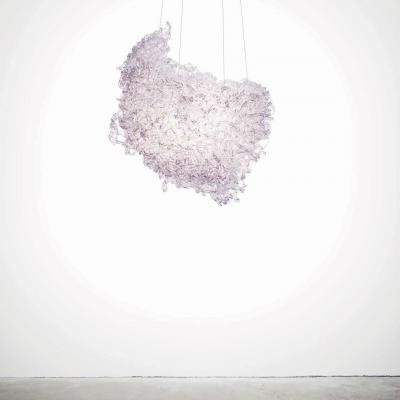 Jacopo Foggini Pink Resin Chandelier Mod Supernova by Jacopo Foggini