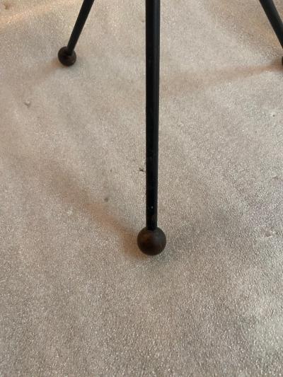 Jacques Adnet 1940 50 Wrought Iron Pedestal Brass Ornaments in the Style of J Adnet