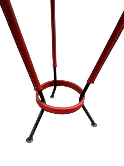 Jacques Adnet 1940s Stitched leather side table by Jacques Adnet