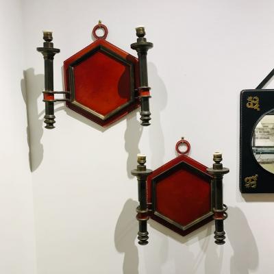 Jacques Adnet 1950 s pair of Jacques Adnet sconces