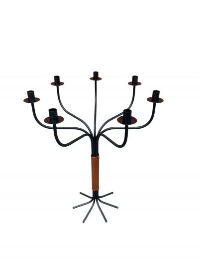 Jacques Adnet 1950s Candles holder by Jacques Adnet