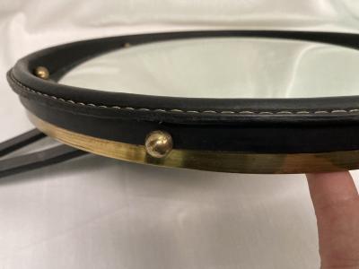 Jacques Adnet 1950s Convex Mirror by Jacques Adnet