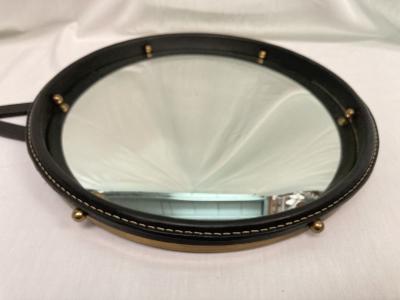 Jacques Adnet 1950s Convex Mirror by Jacques Adnet