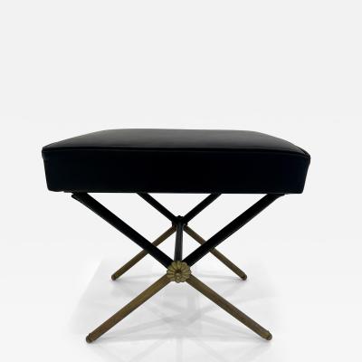 Jacques Adnet 1950s Leather Stool by Jacques Adnet