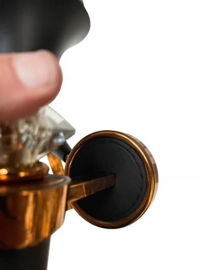 Jacques Adnet 1950s Leather copper and glass sconces in the style of Jacques Adnet