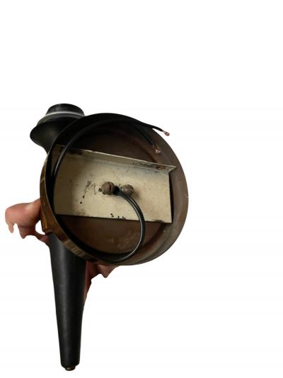 Jacques Adnet 1950s Leather copper and glass sconces in the style of Jacques Adnet