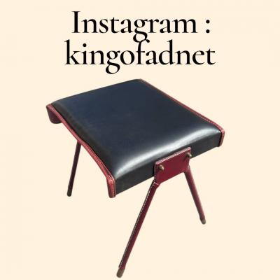 Jacques Adnet 1950s Ottoman by Jacques Adnet