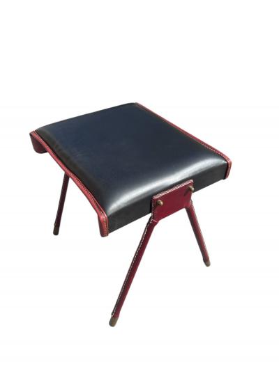 Jacques Adnet 1950s Ottoman by Jacques Adnet