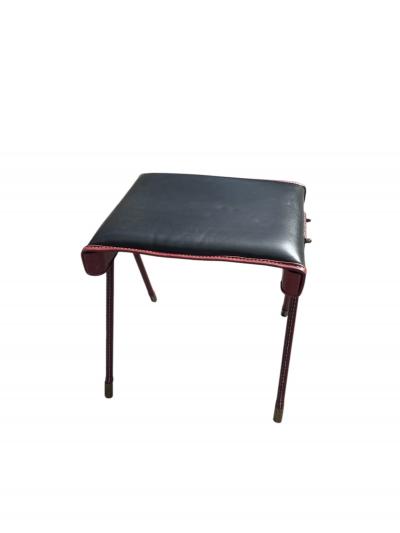 Jacques Adnet 1950s Ottoman by Jacques Adnet
