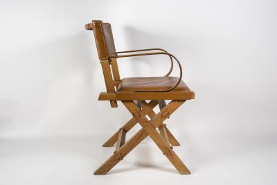 Jacques Adnet 1950s Pair of Stitched leather armchairs By Jacques Adnet