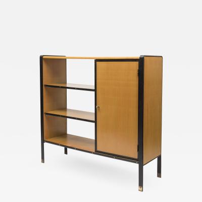 Jacques Adnet 1950s Stitched Leather Bookcase by Jacques Adnet