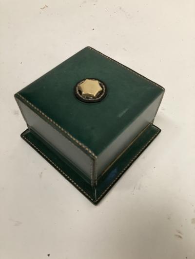 Jacques Adnet 1950s Stitched Leather Box By Jacques Adnet