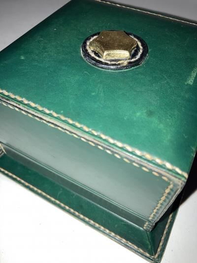 Jacques Adnet 1950s Stitched Leather Box By Jacques Adnet