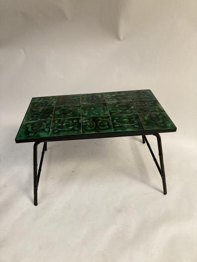 Jacques Adnet 1950s Stitched Leather Cocktail table y Jacques Adnet